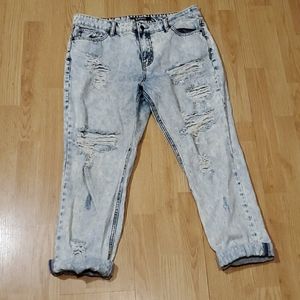 Buffalo Distressed Denim Boyfriend Jeans light blu